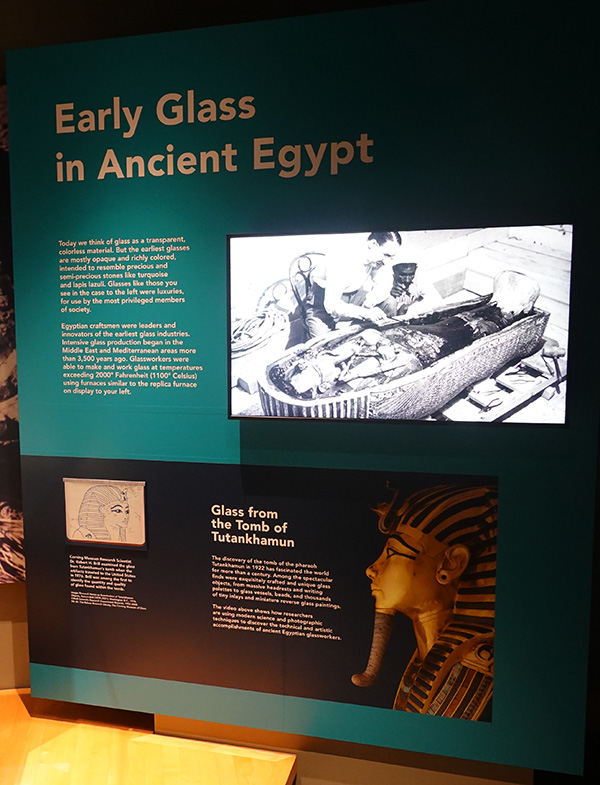 Early glass in Ancient Egypt and the Tomb of King Tutankhamen from the Corning Museum of Glass in Corning, New York.